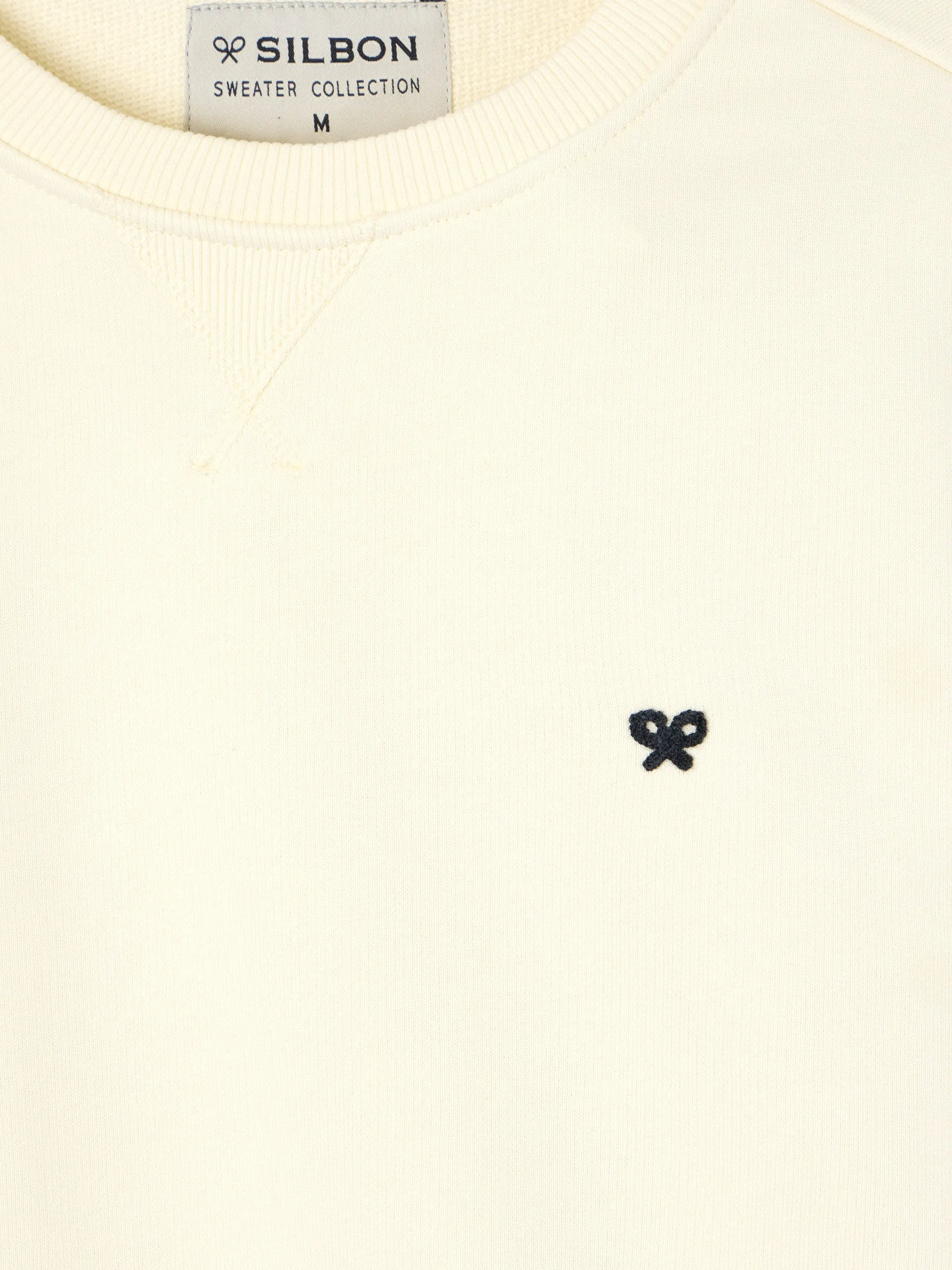 Sudadera silbon minilogo crema