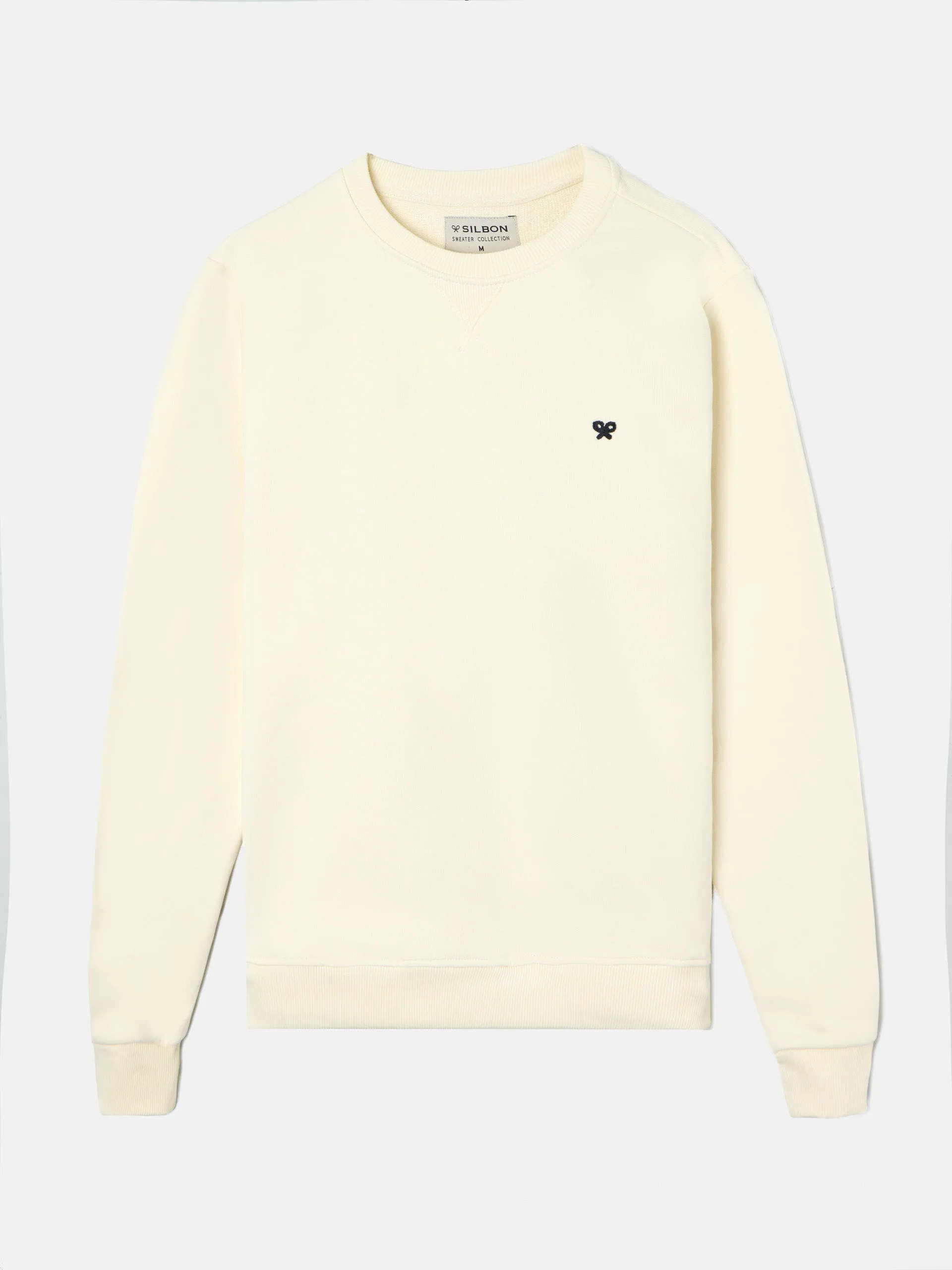 Sudadera silbon minilogo crema