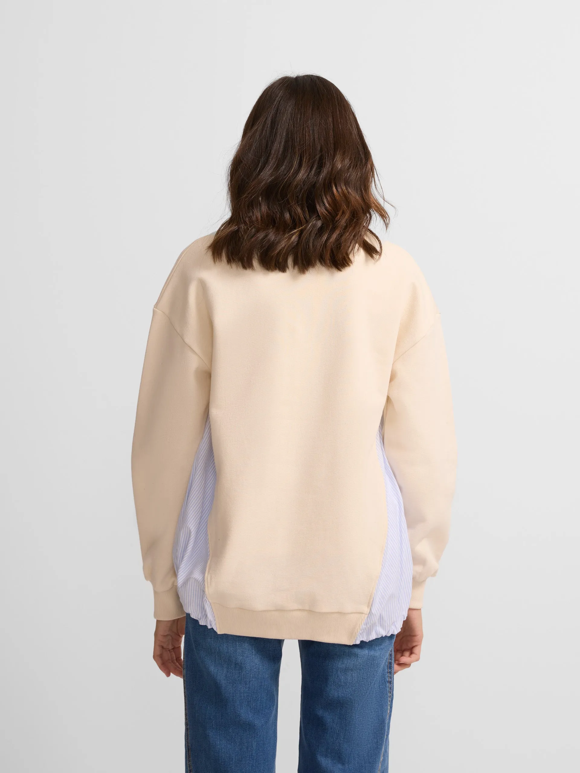 Sudadera woman combinada cruda
