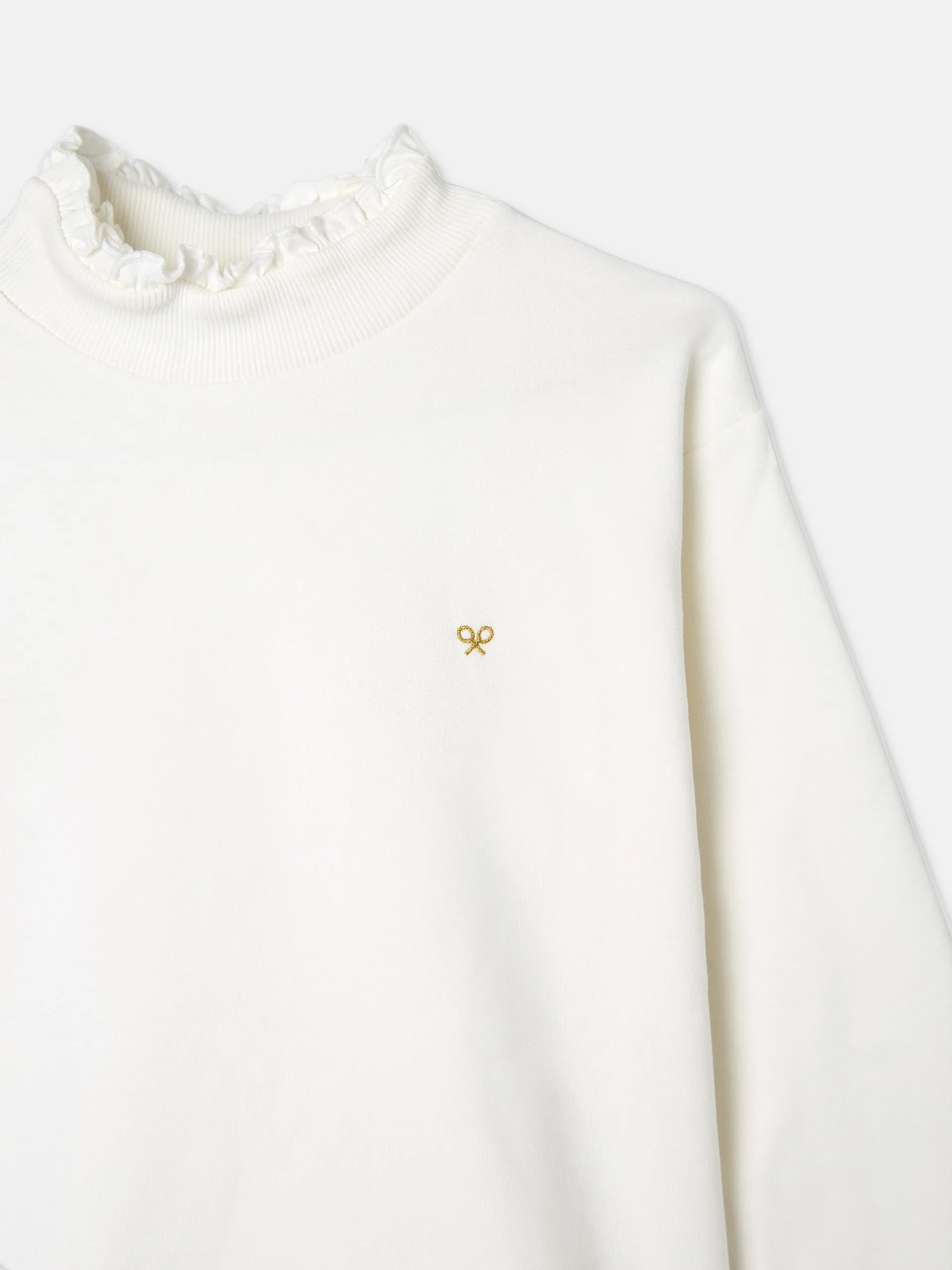 Sudadera woman cuello volante cruda