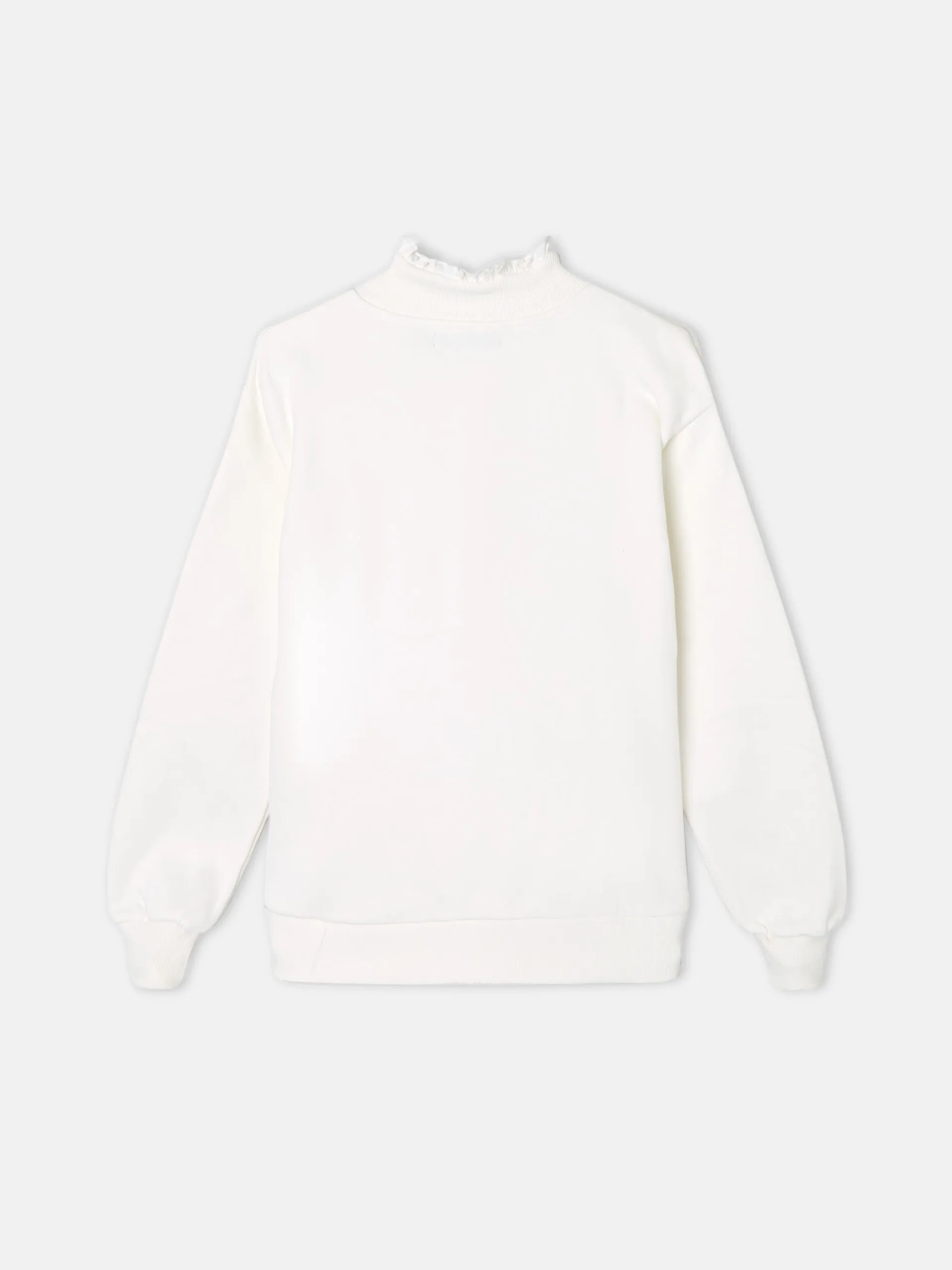 Sudadera woman cuello volante cruda