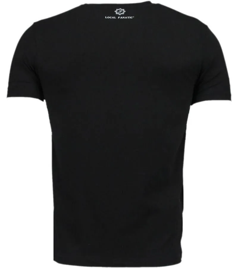 SUPERHERO  DIGITAL RHINESTONE CAMISETAS PERSONALIZADAS  NEGRO