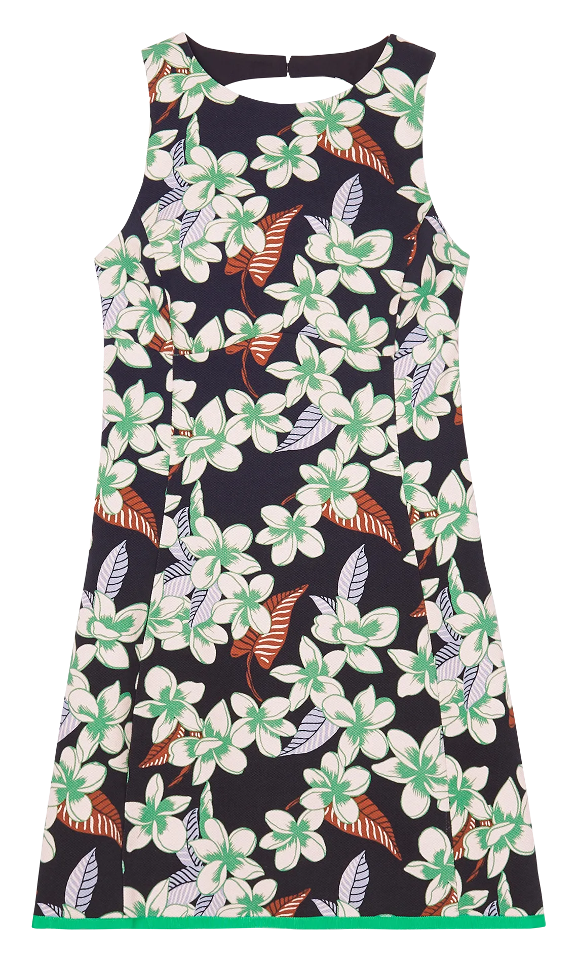 TARA JARMON RITZA  VESTIDO CORTO DE TRAPECIO CON ESTAMPADO DE FLORES EN AZUL