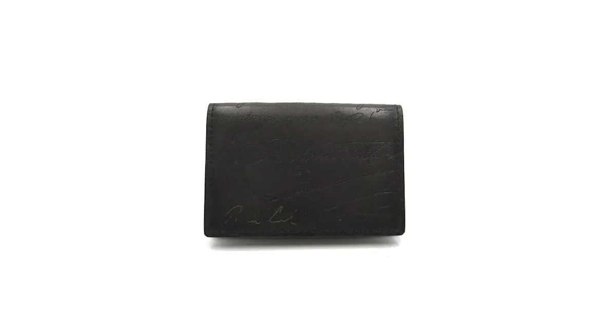 Tarjetero de cuero negro Berluti IMBUEIA 
