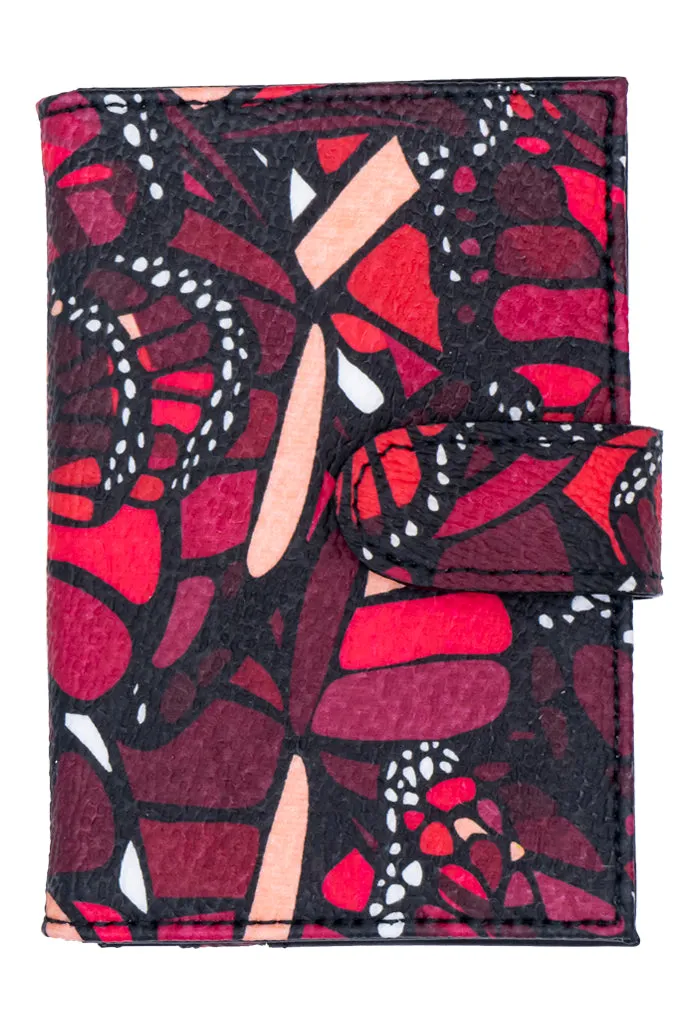 Tarjetero Neen Negro Vuelo de Mariposa Rojo