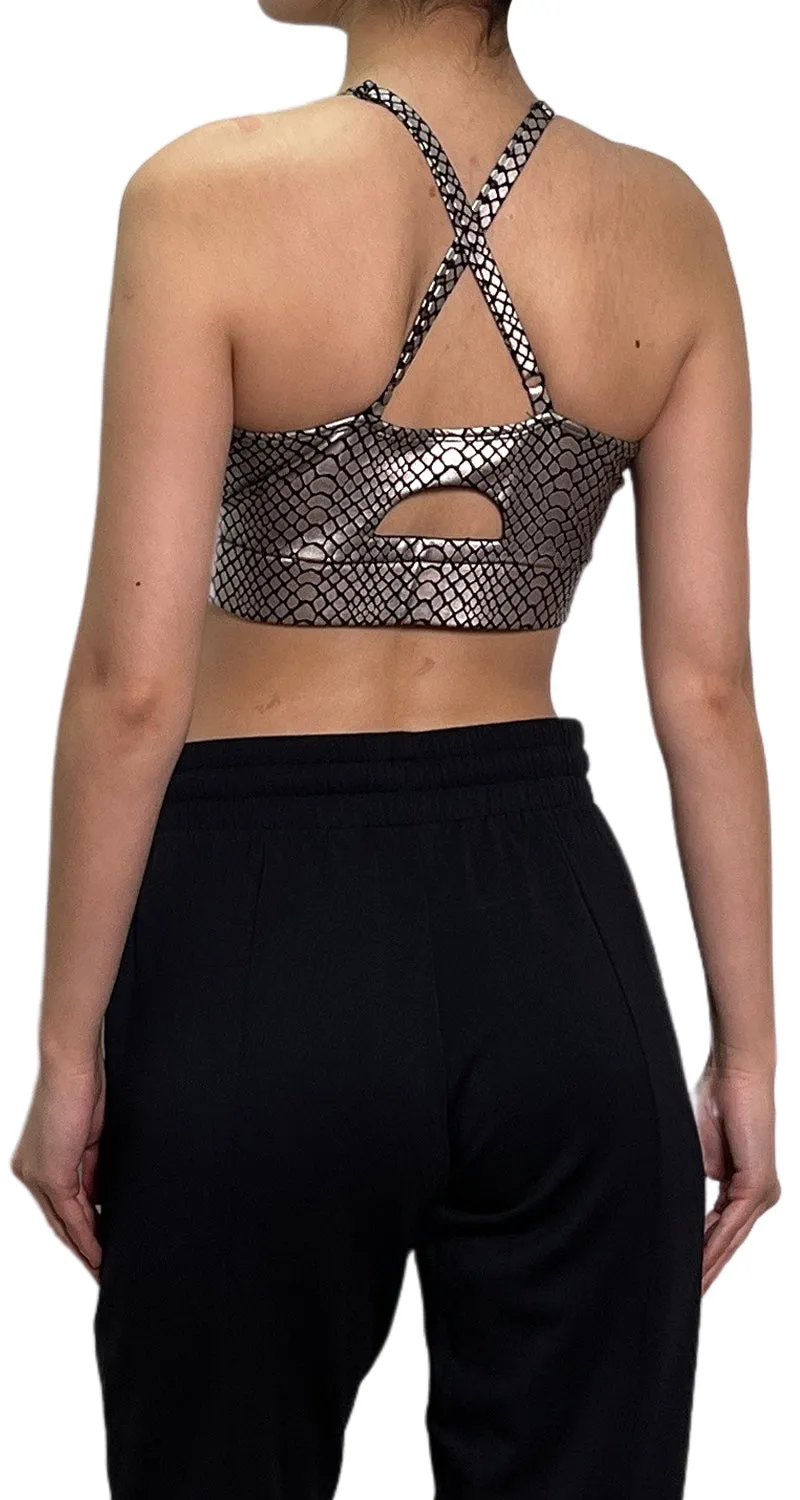 TAVI Top Ebony Metallic Snake