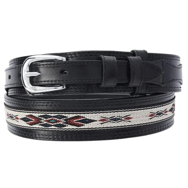 TEXANO RANGER PREMIUM LEATHER BELT BLACK  CINTO DE PIEL NEGRO IMP10568