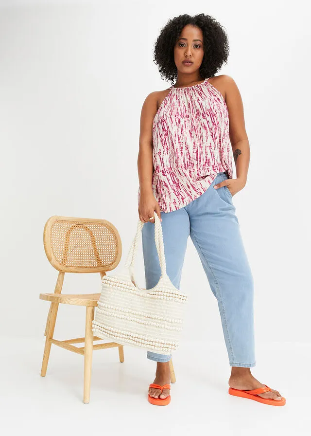 TOP CRUDOVIOLETA ESTAMPADO