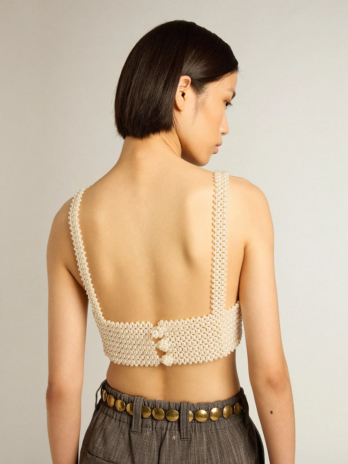 Top de mujer en hilo de perlas