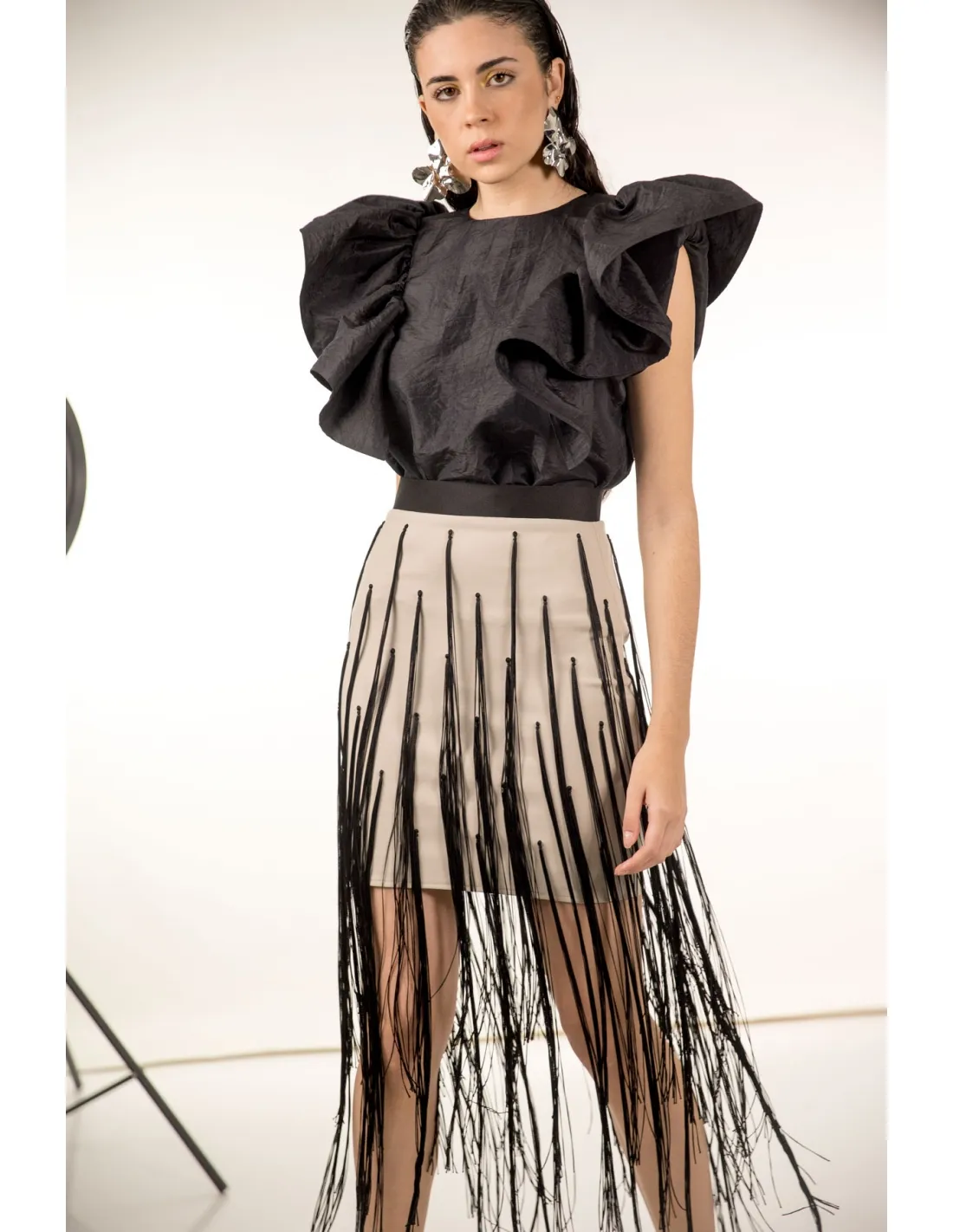 TOP TAFETÁN NEGRO