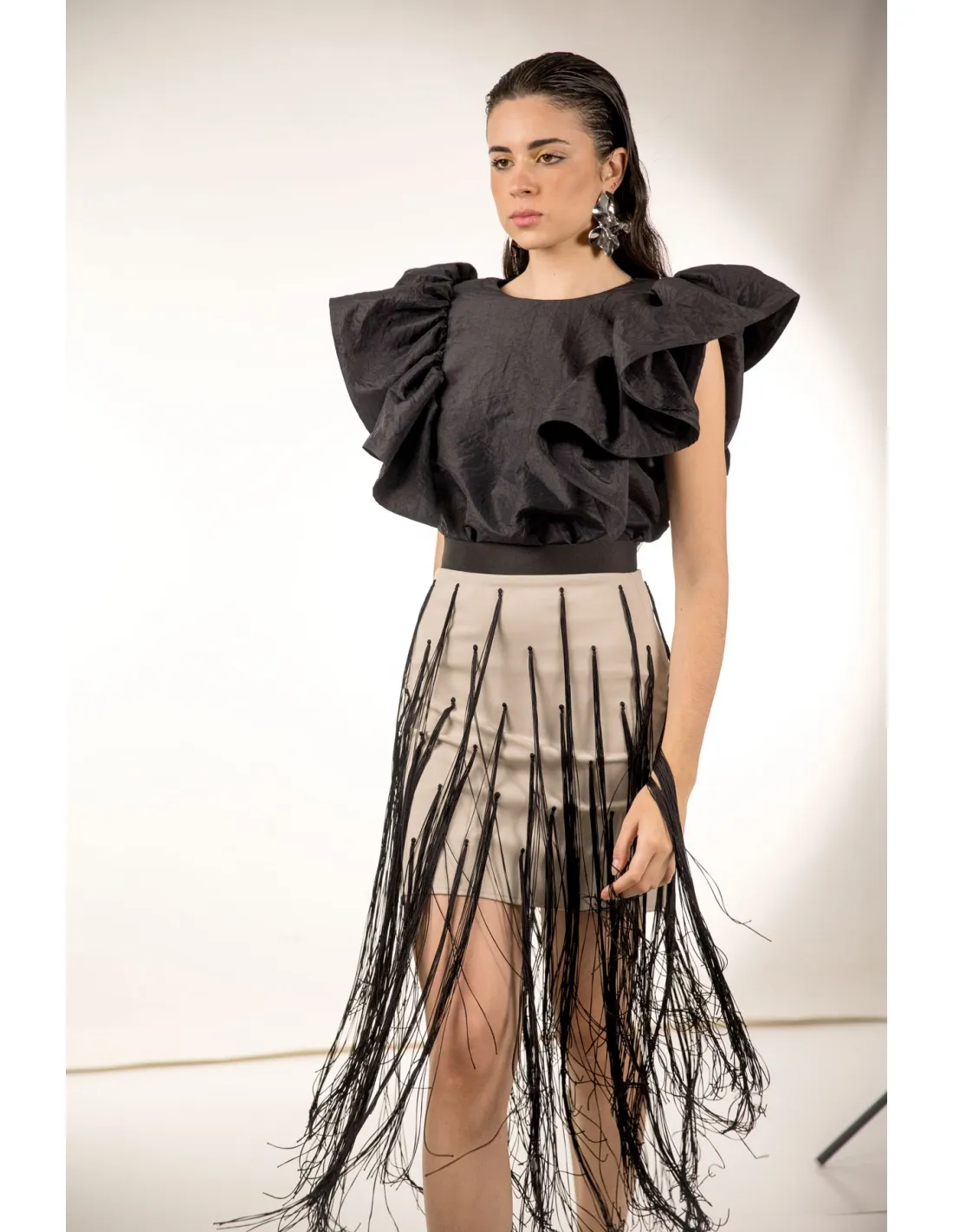 TOP TAFETÁN NEGRO