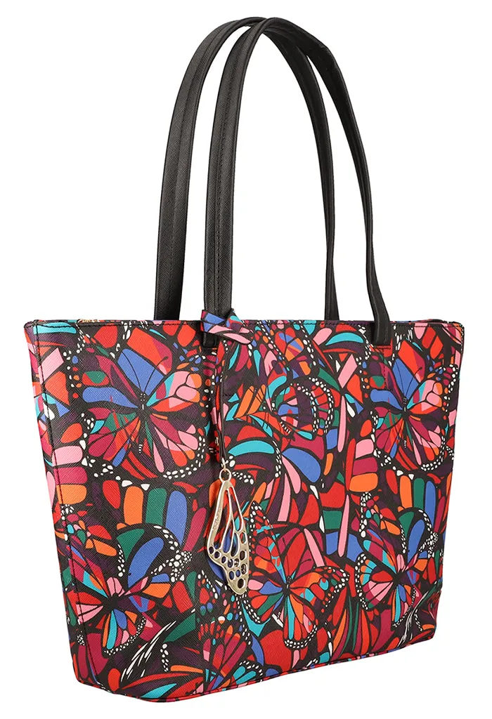Tote K'iin Saffiano Vuelo de Mariposa Negro
