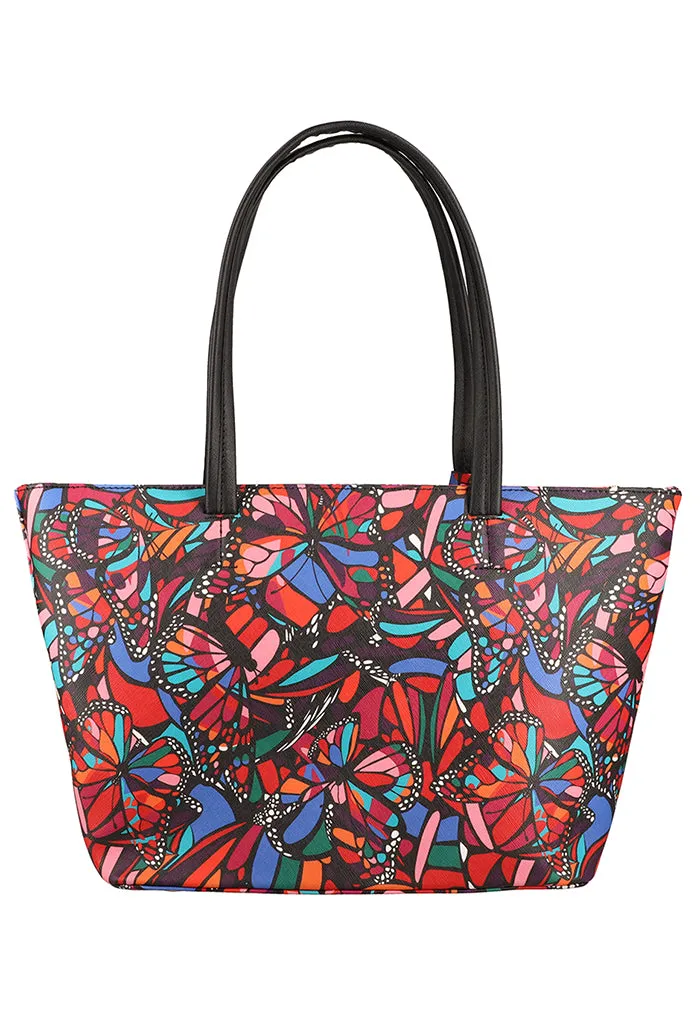 Tote K'iin Saffiano Vuelo de Mariposa Negro