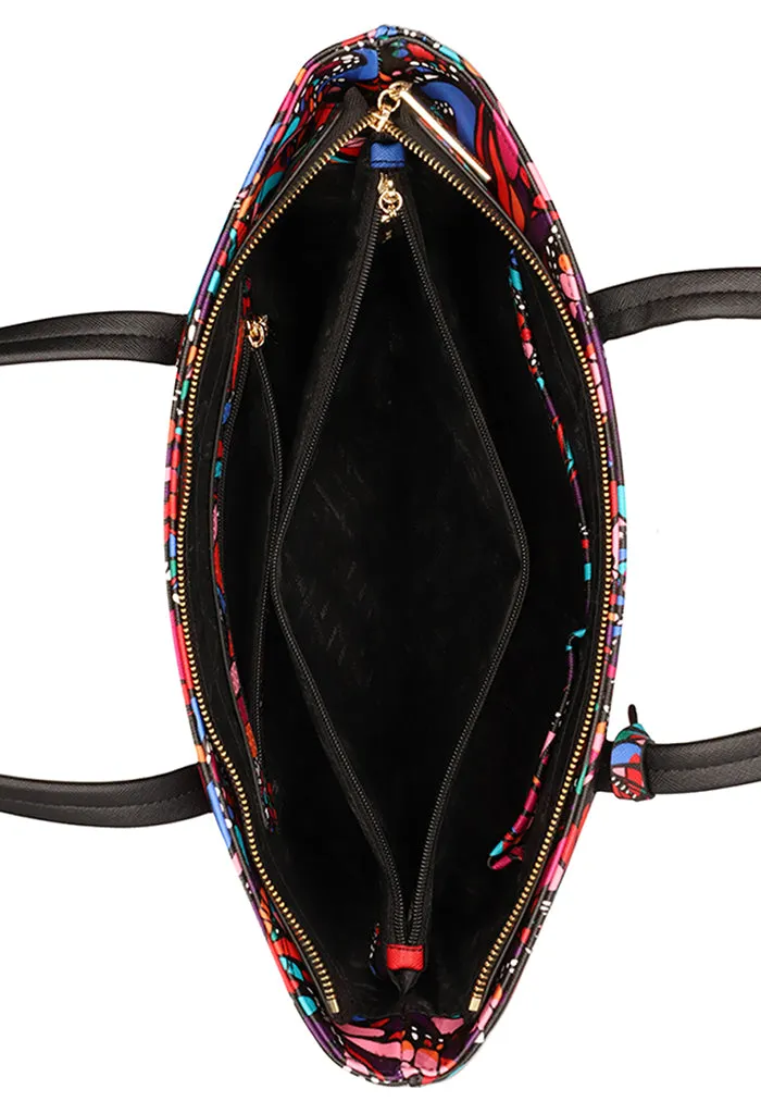 Tote K'iin Saffiano Vuelo de Mariposa Negro