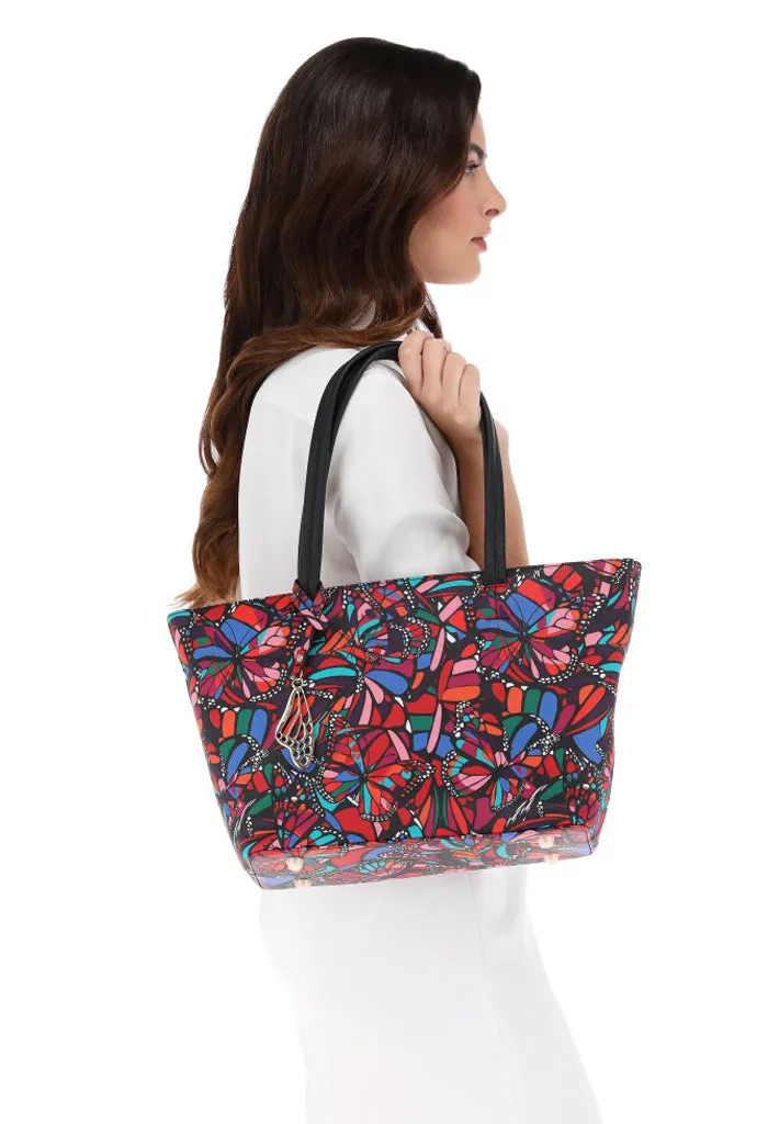 Tote K'iin Saffiano Vuelo de Mariposa Negro