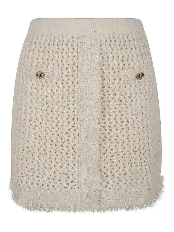 TWINSET MINIFALDA  BLANCO