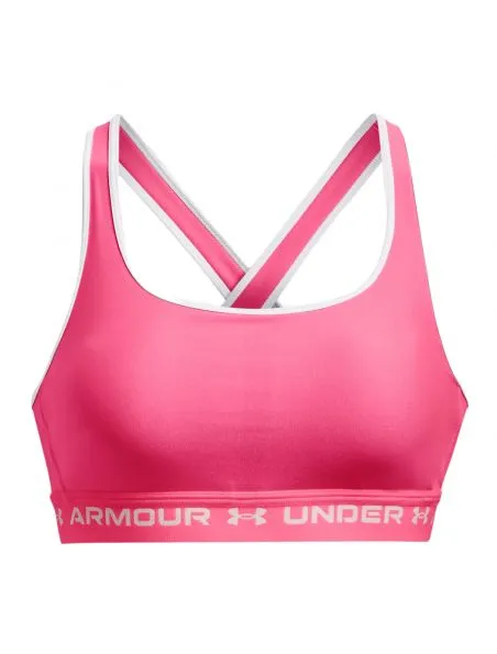 UNDER ARMOUR Top Mid Crossback Mujer Pink Punk/White