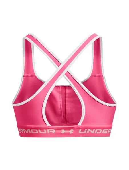 UNDER ARMOUR Top Mid Crossback Mujer Pink Punk/White