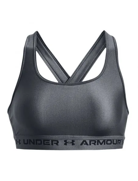 UNDER ARMOUR Top Mid Crossback Mujer Pitch Gray / Black