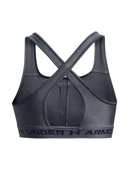 UNDER ARMOUR Top Mid Crossback Mujer Pitch Gray / Black