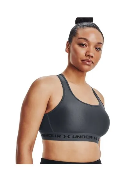UNDER ARMOUR Top Mid Crossback Mujer Pitch Gray / Black