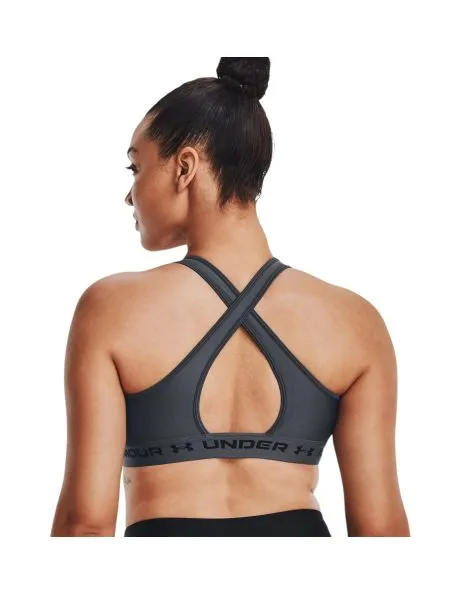 UNDER ARMOUR Top Mid Crossback Mujer Pitch Gray / Black