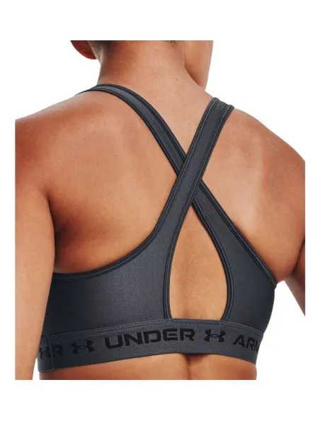 UNDER ARMOUR Top Mid Crossback Mujer Pitch Gray / Black