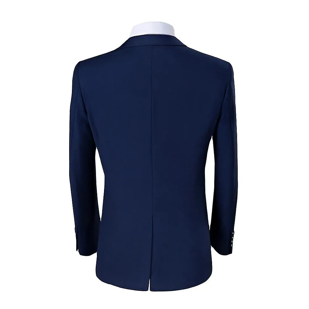 VAWAN Hombre 3 Piezas Solid Wedding Business Slim Suits
