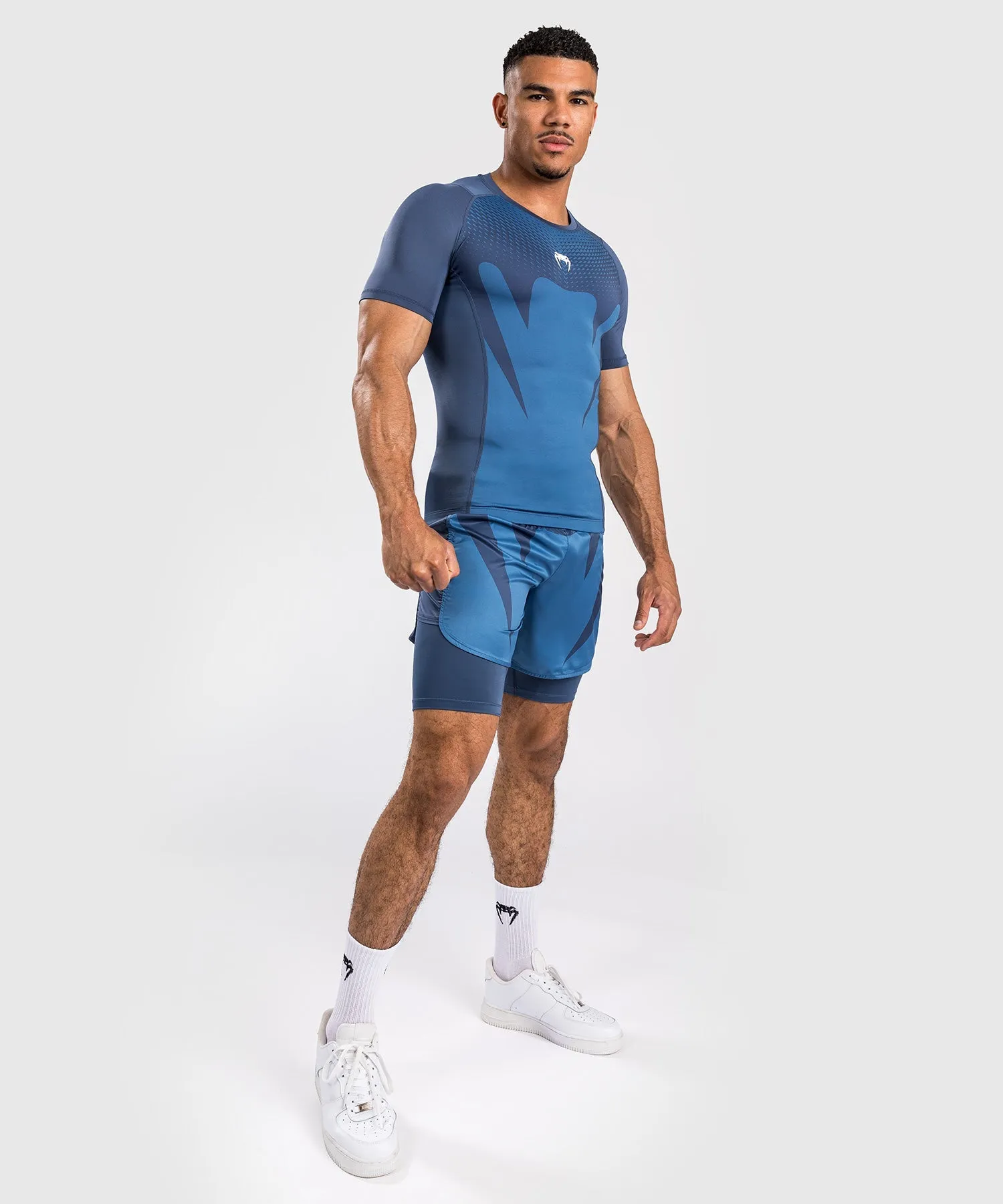 VENUM ATTACK RASHGUARD DE MANGA CORTA PARA HOMBRE  AZUL MARINO
