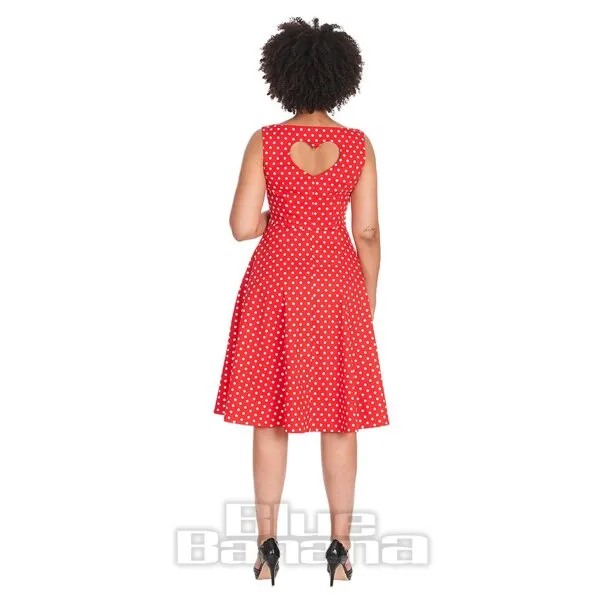 Vestido De Día De Swing De Lunares Banned (Rojo)