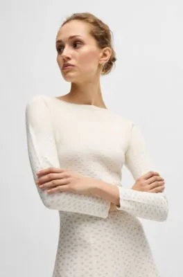 Vestido de manga larga con estampado degradado metalizado
