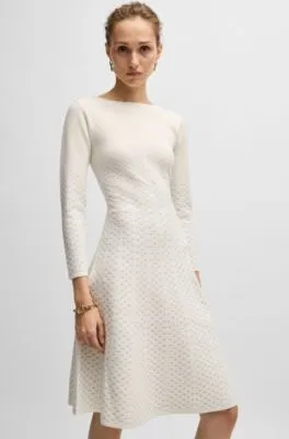 Vestido de manga larga con estampado degradado metalizado
