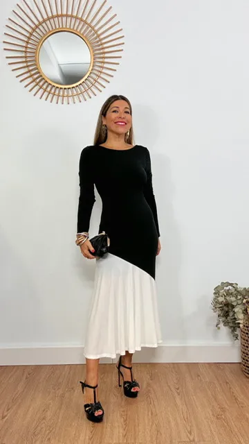 Vestido Diva bicolor