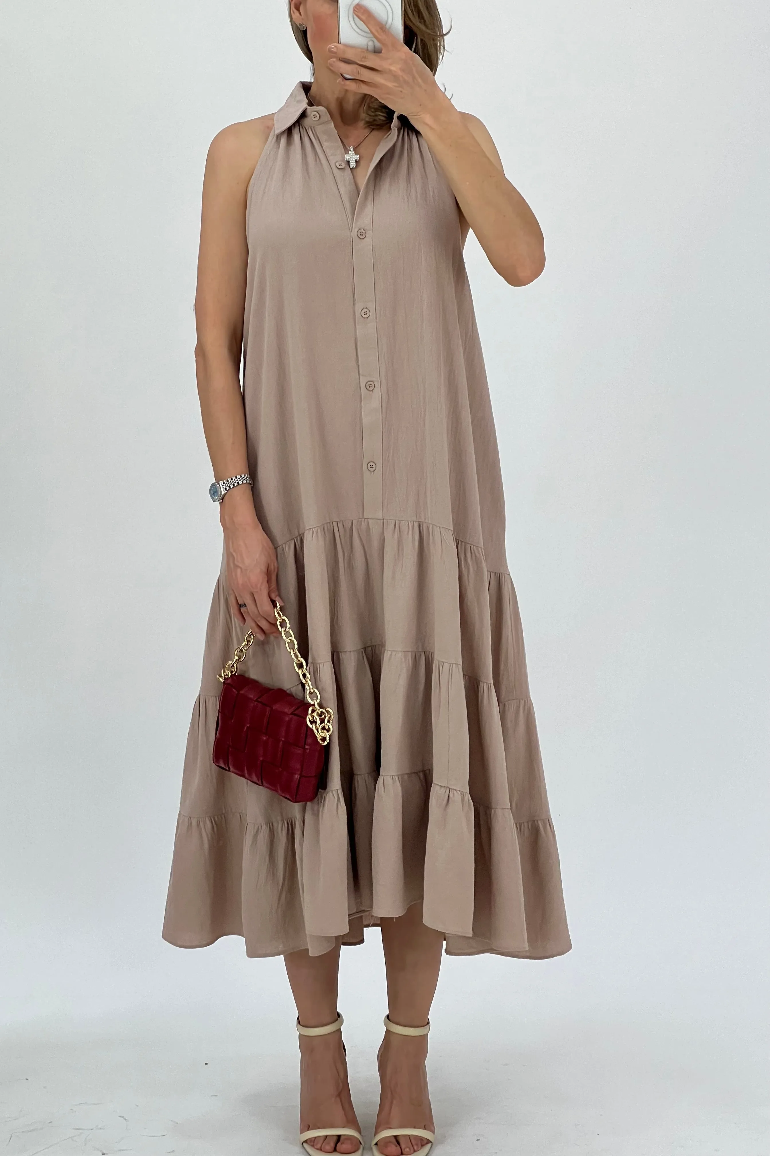 VESTIDO HALTER MIDI