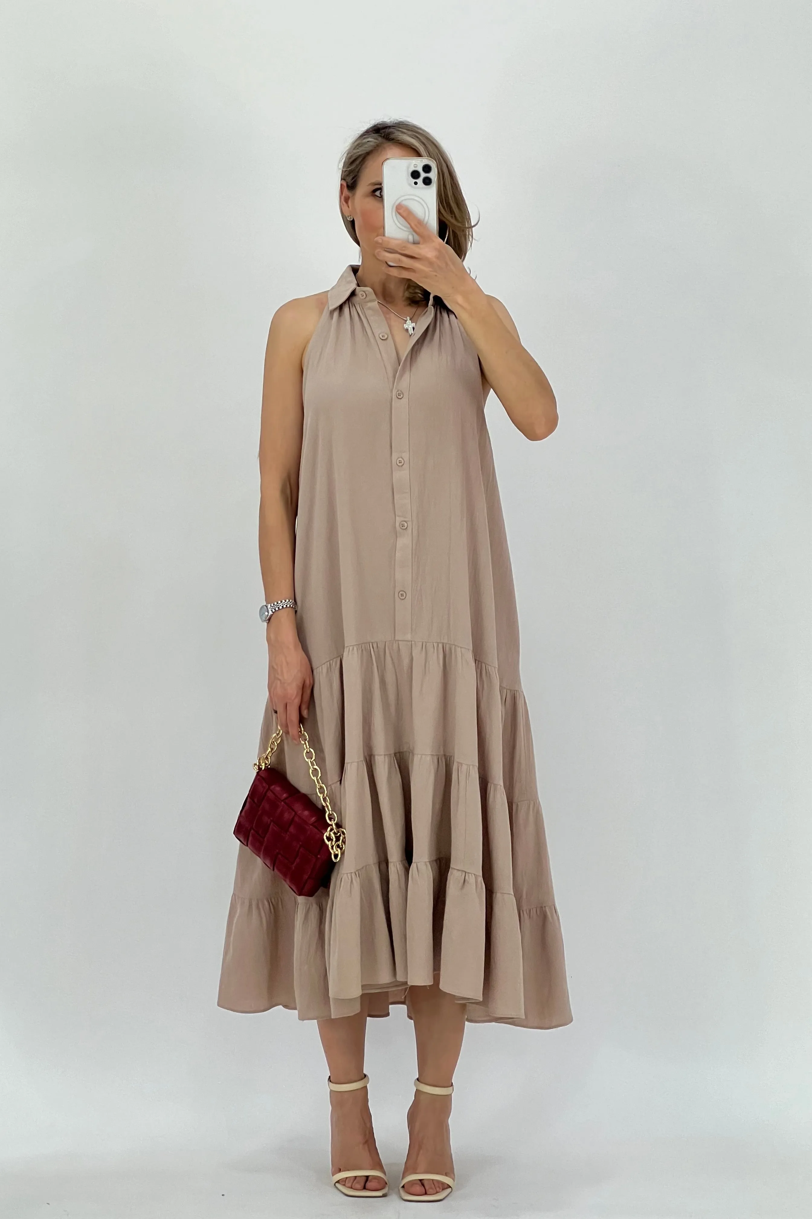 VESTIDO HALTER MIDI