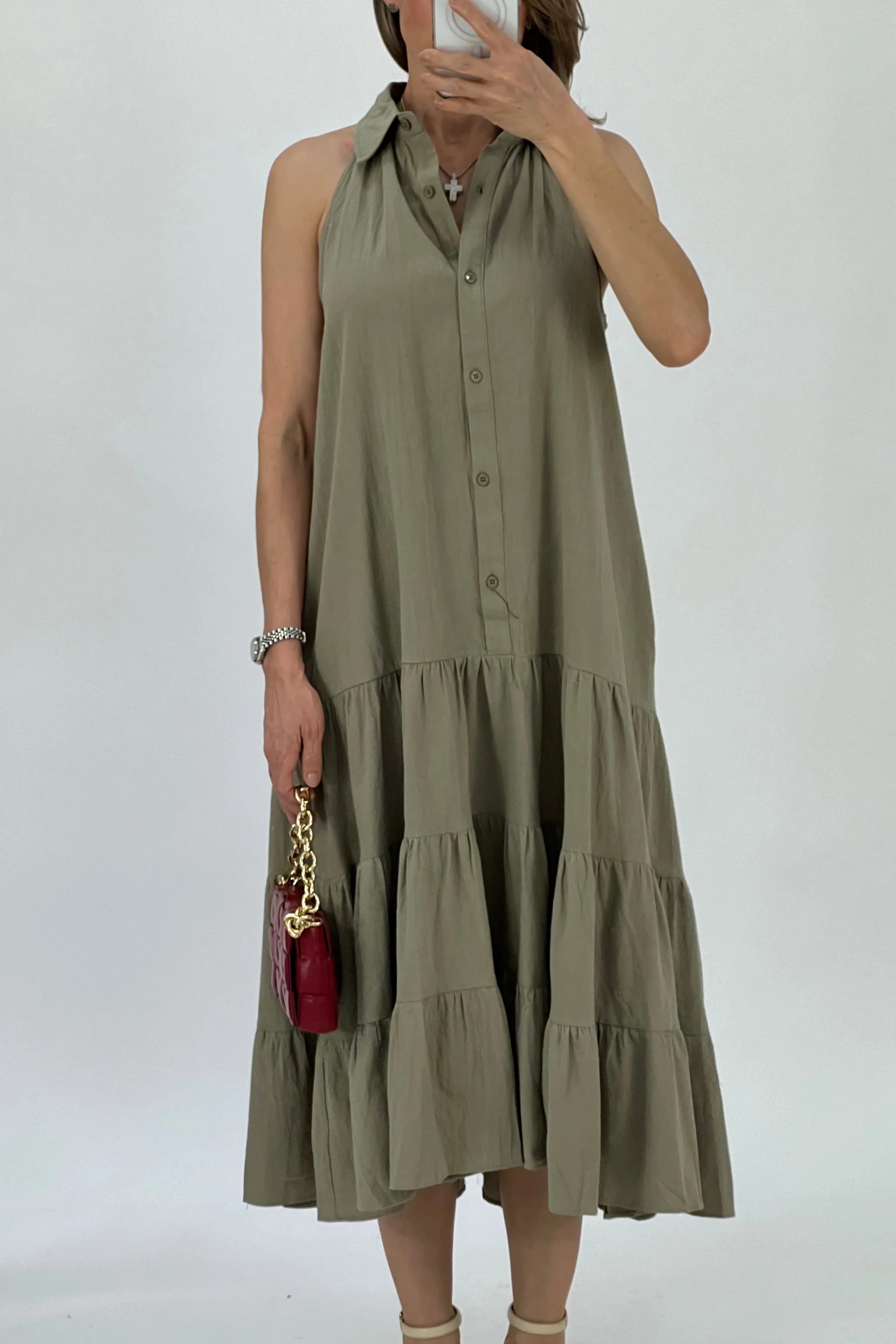 VESTIDO HALTER MIDI