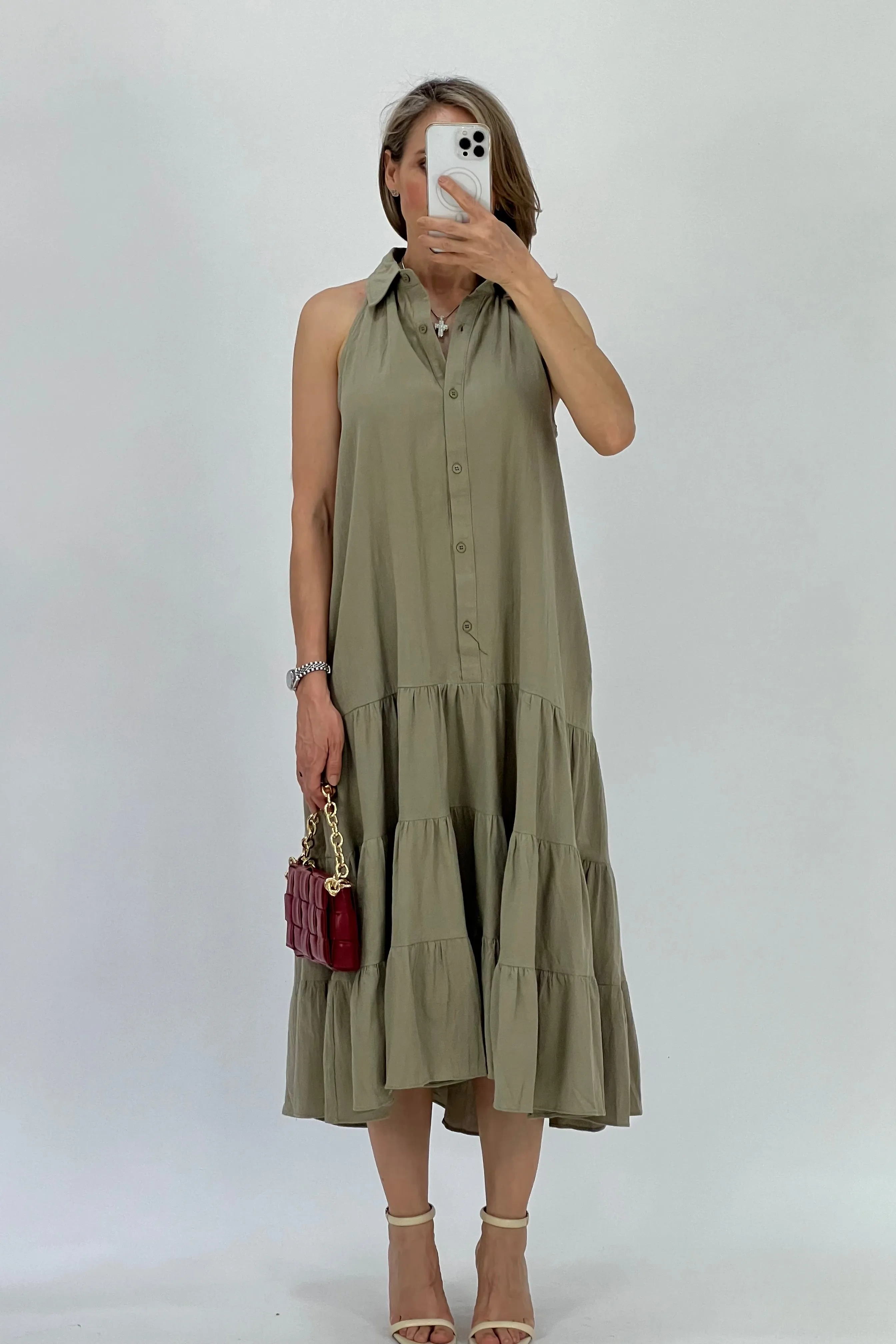 VESTIDO HALTER MIDI