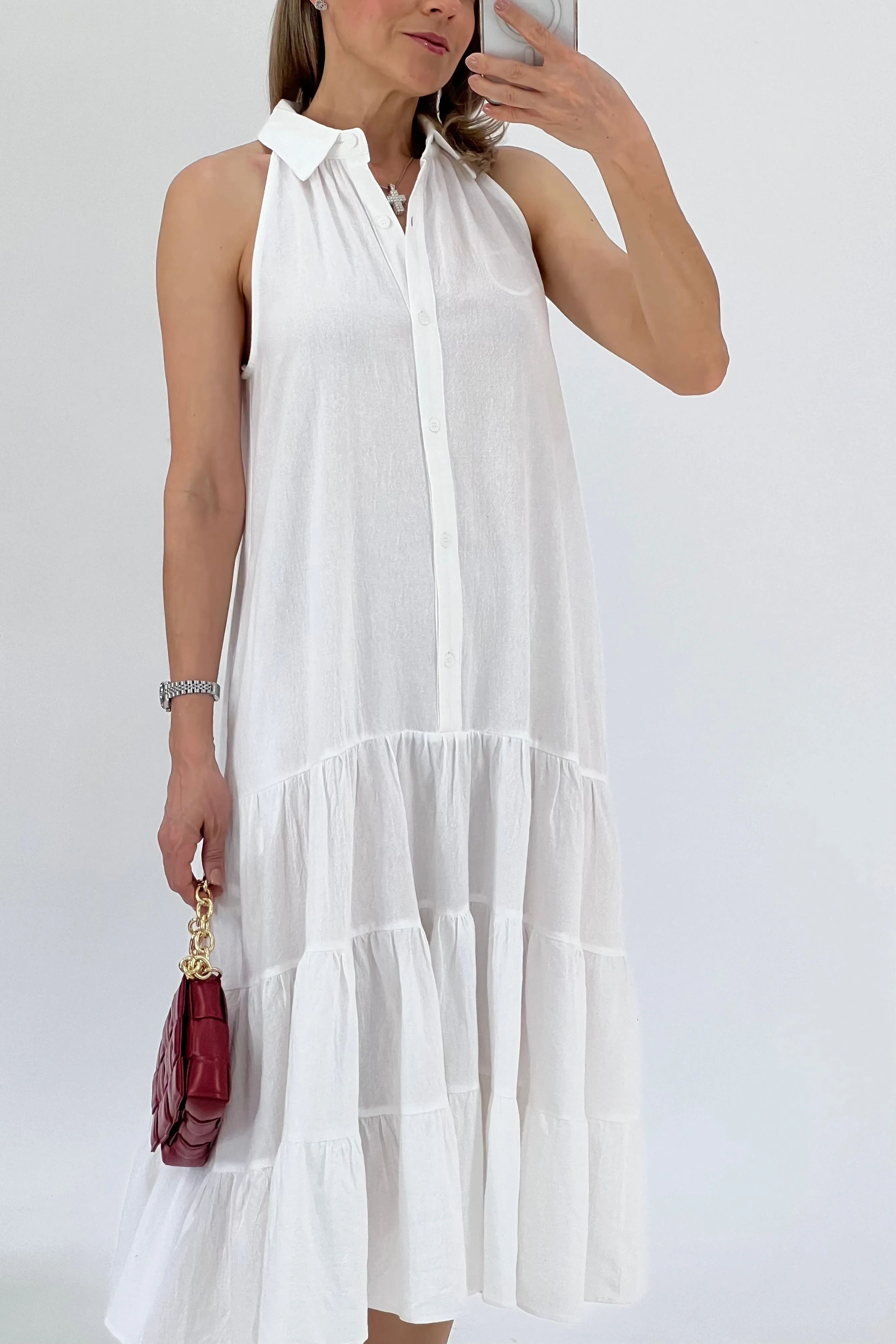 VESTIDO HALTER MIDI