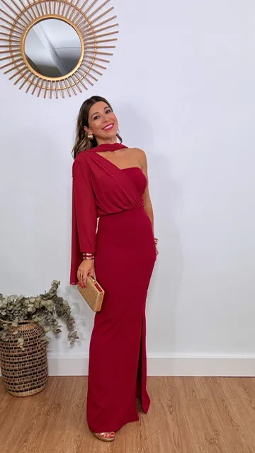 Vestido Imperio Burdeos