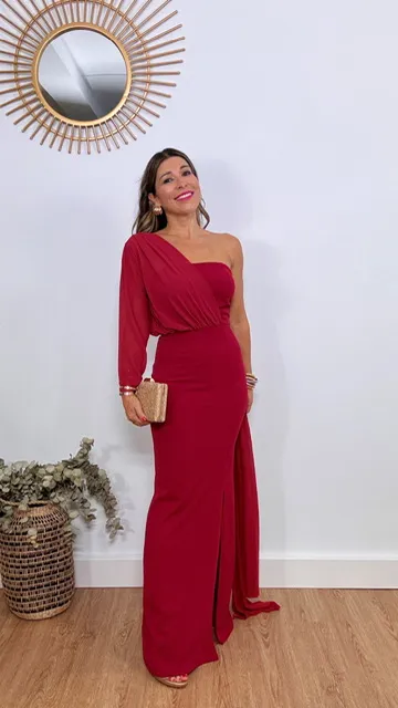 Vestido Imperio Burdeos