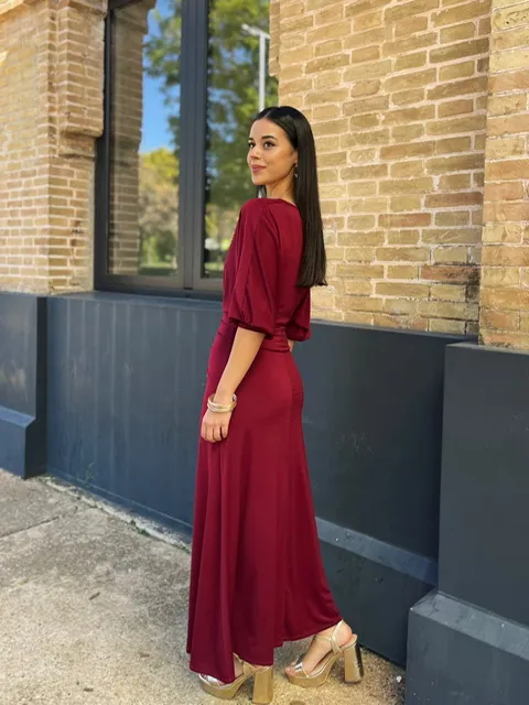 Vestido Invitada Beatrice Burdeos