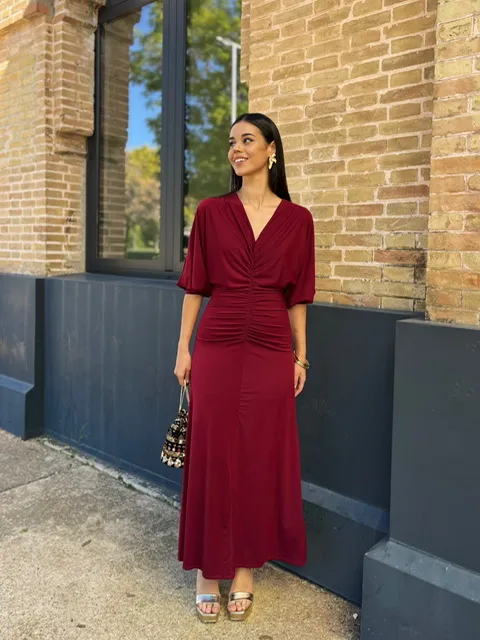 Vestido Invitada Beatrice Burdeos
