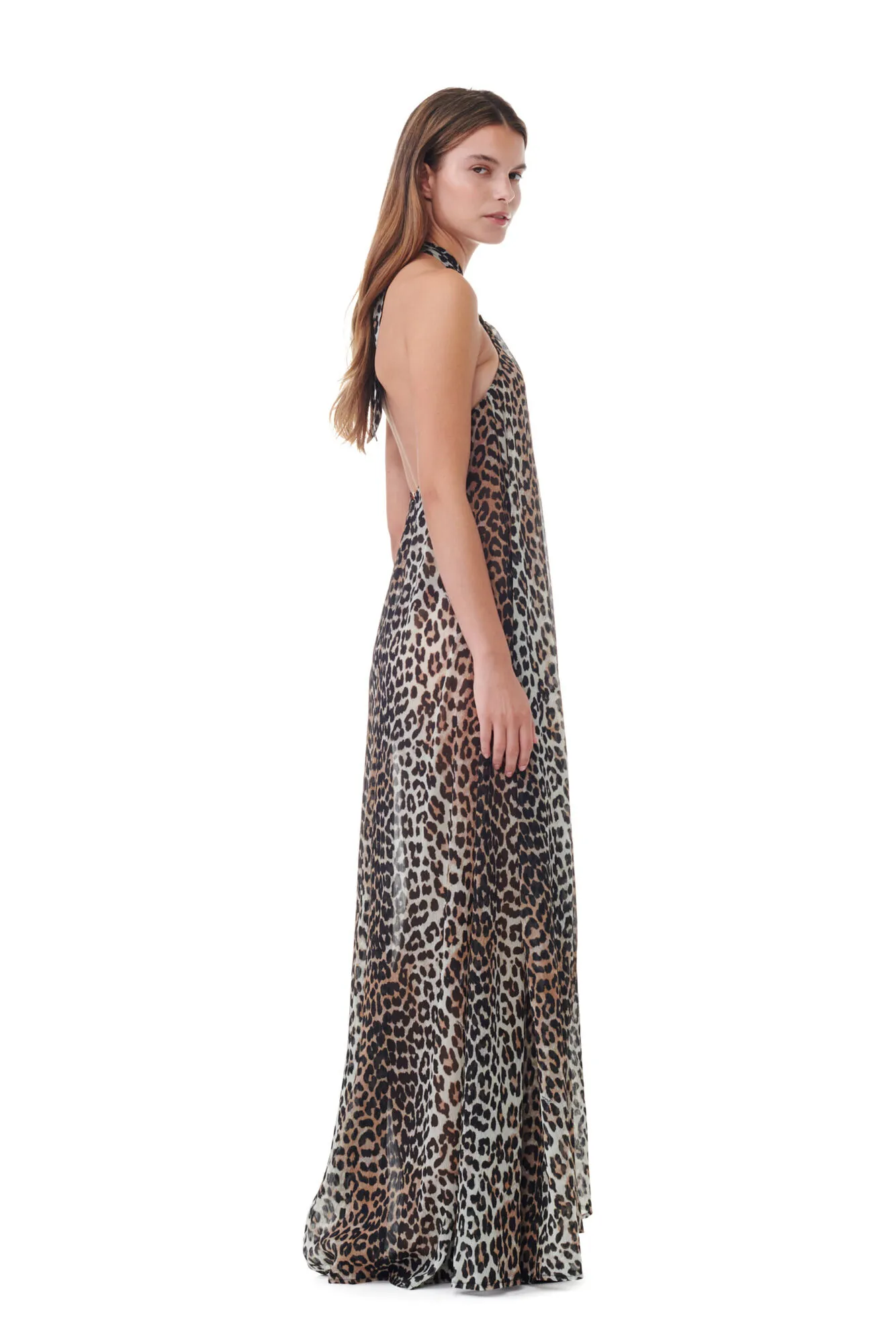 Vestido largo estampado leopardo