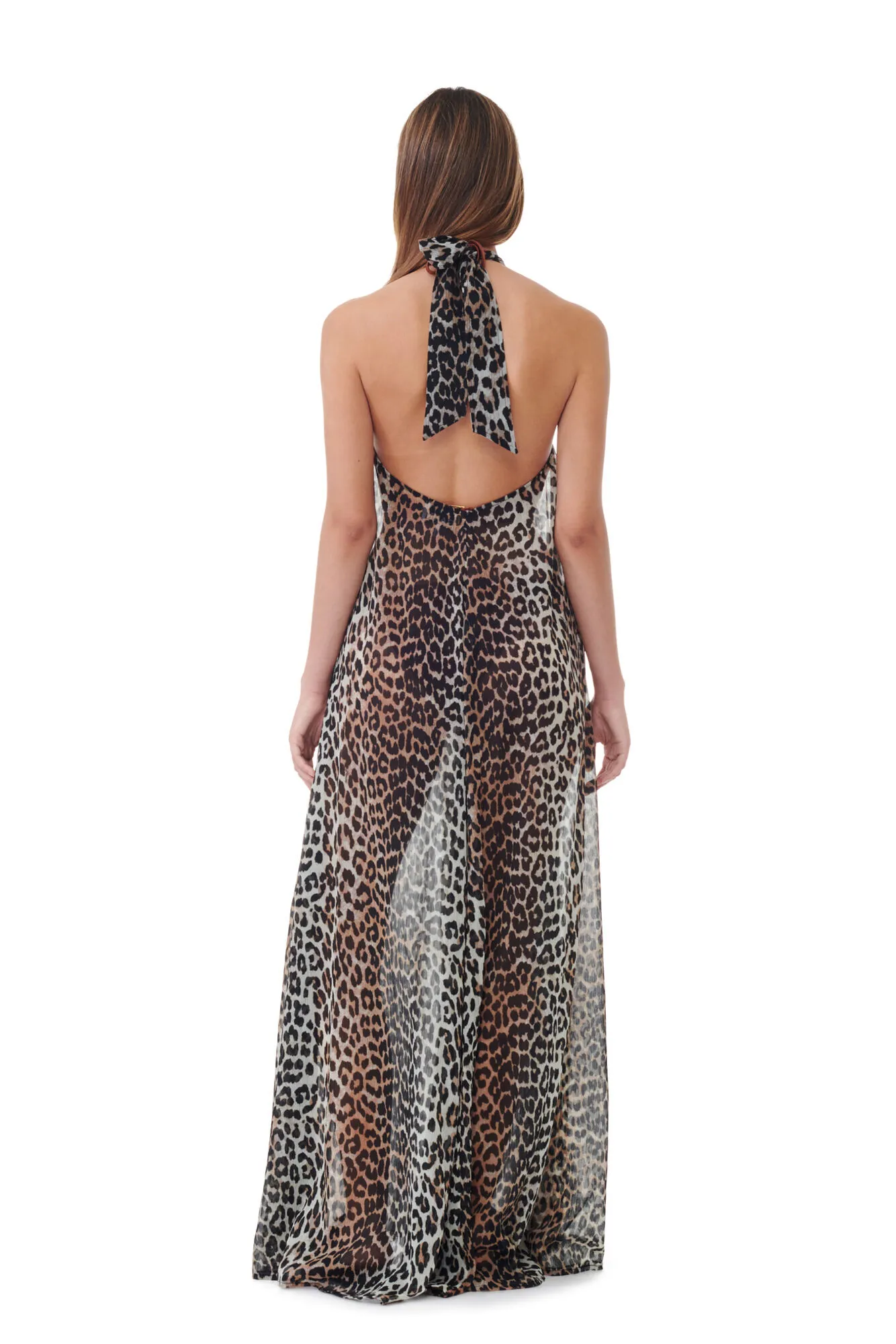 Vestido largo estampado leopardo