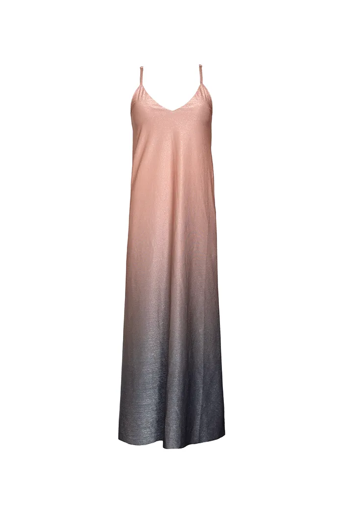 Vestido Largo V Lurex Degradado
