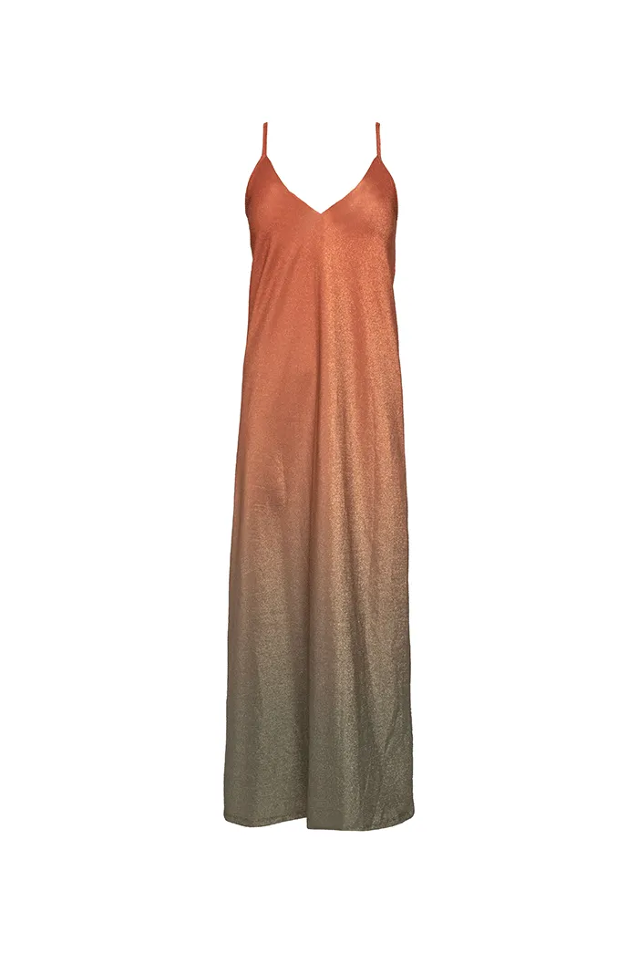 Vestido Largo V Lurex Degradado