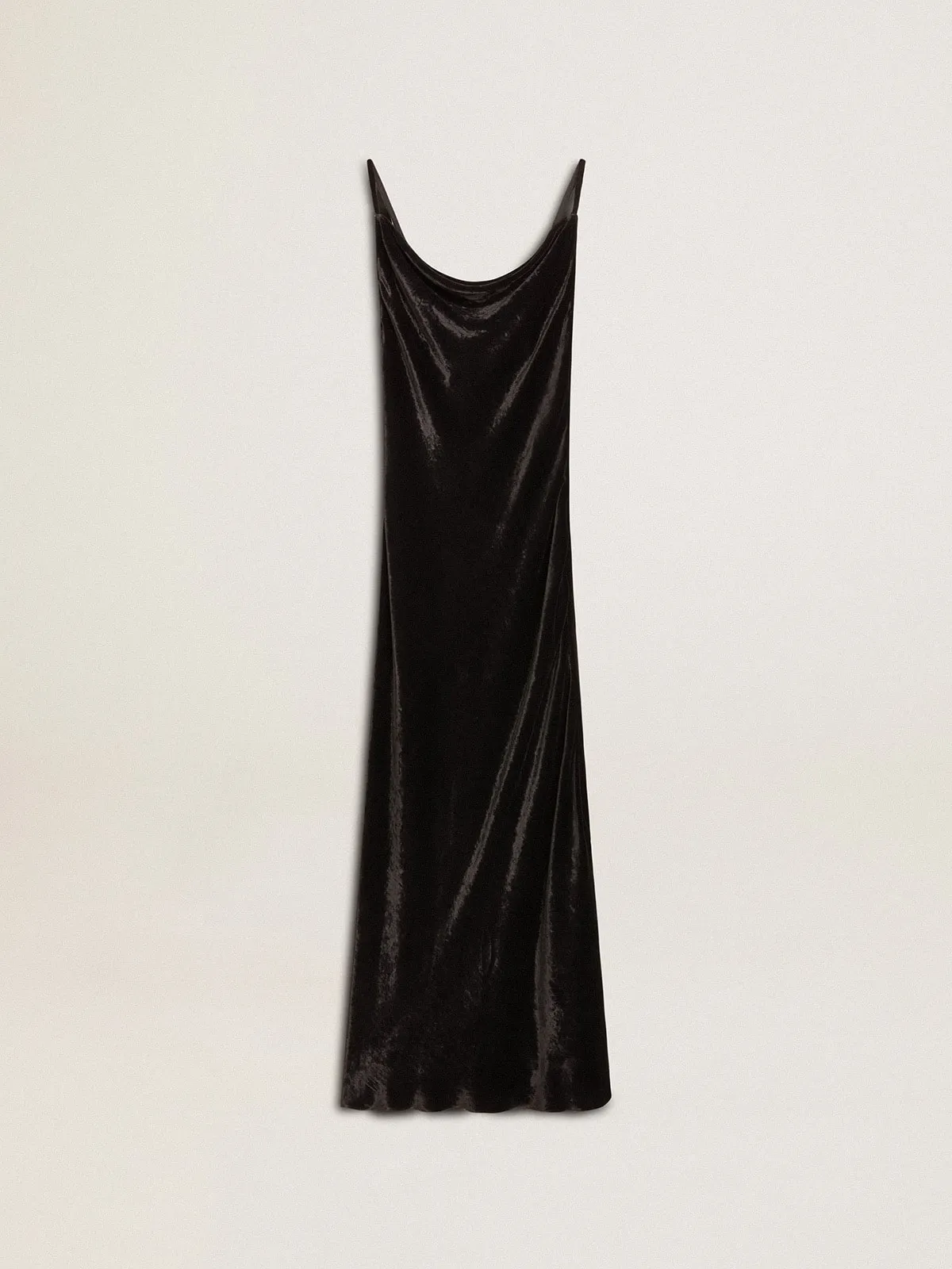  Vestido lencero de mujer de efecto terciopelo de color negro