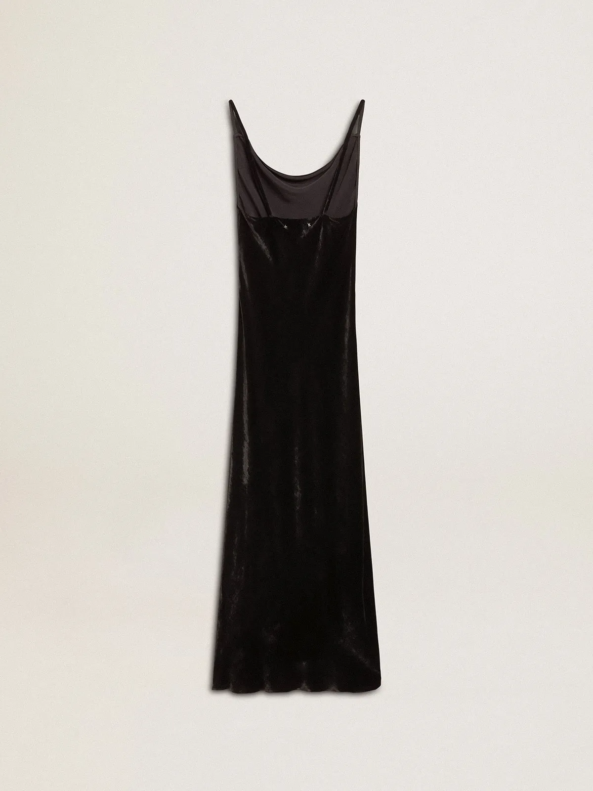  Vestido lencero de mujer de efecto terciopelo de color negro