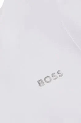 Vestido para niñas con mangas recortadas, rayas de la marca y logo