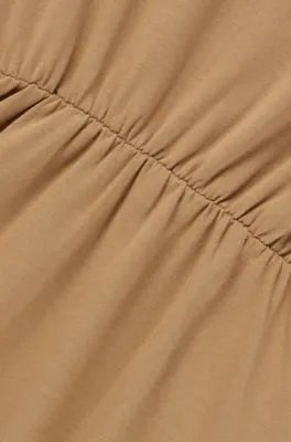 Vestido para niñas en algodón elástico con logo estampado lustroso